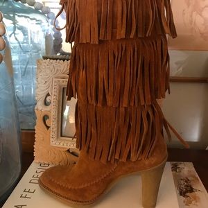 Michael Kors SUEDE Sassy COWGIRL FRINGE BOOTS
